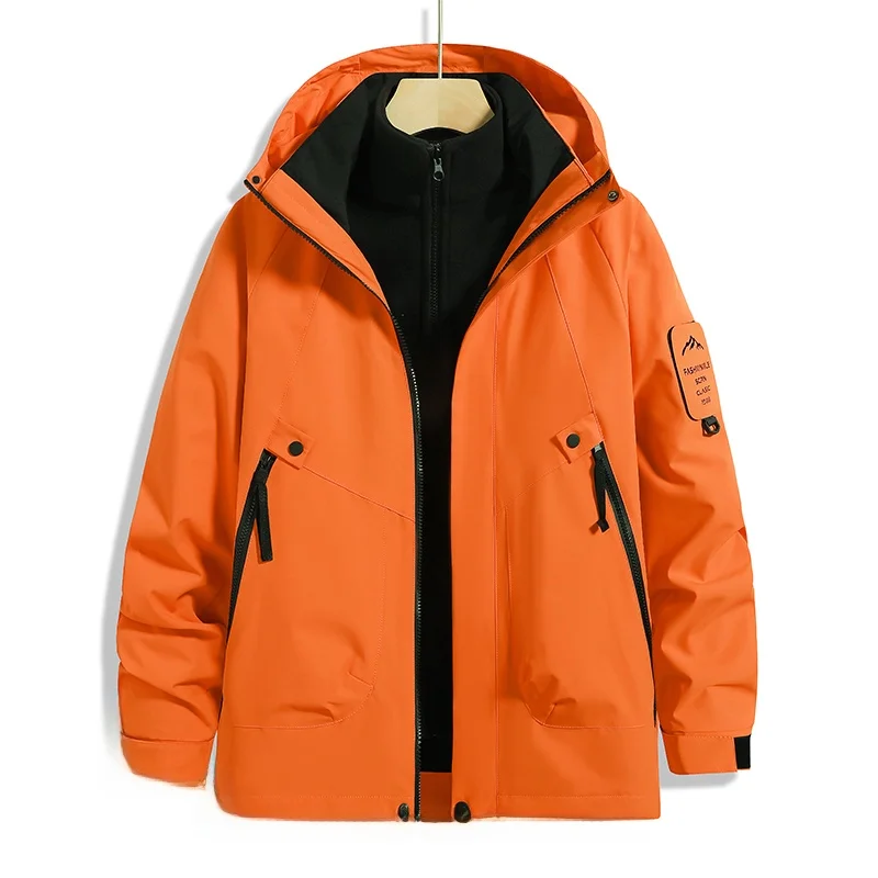 

ex Outdoor Windproof Warm Detachable Tee-in-One Autumn Winter Casual Sports Jaet Two-Piece Set Polyester Fiber Long S...