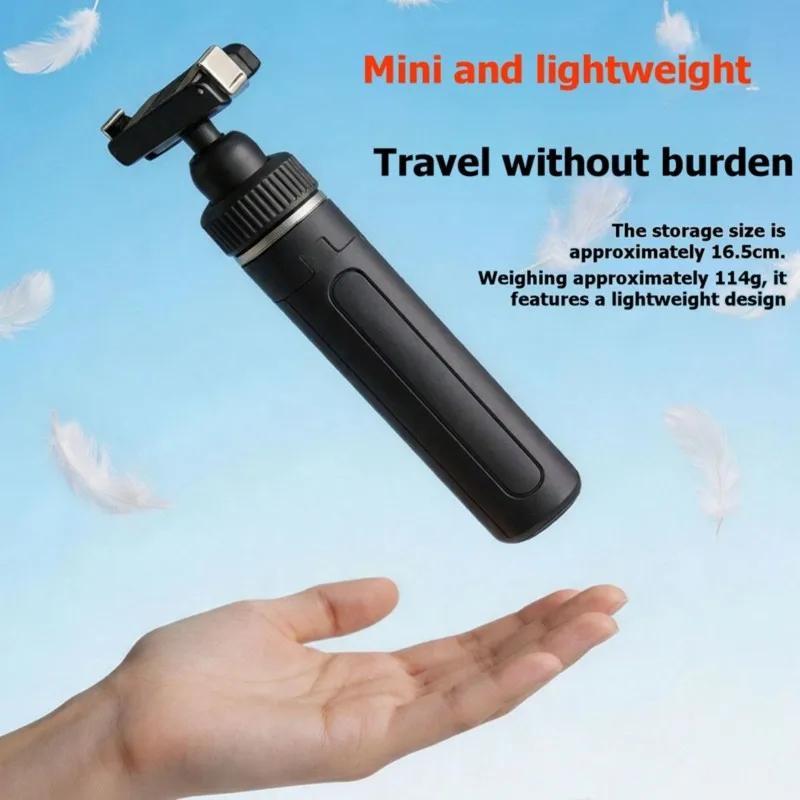 DTB7 Portable Mini Tripod Selfie Stick for DJI Action 5/4/3, 40cm Telescopic Rod with 1/4 Screw, Aluminum Alloy Handheld Tripod