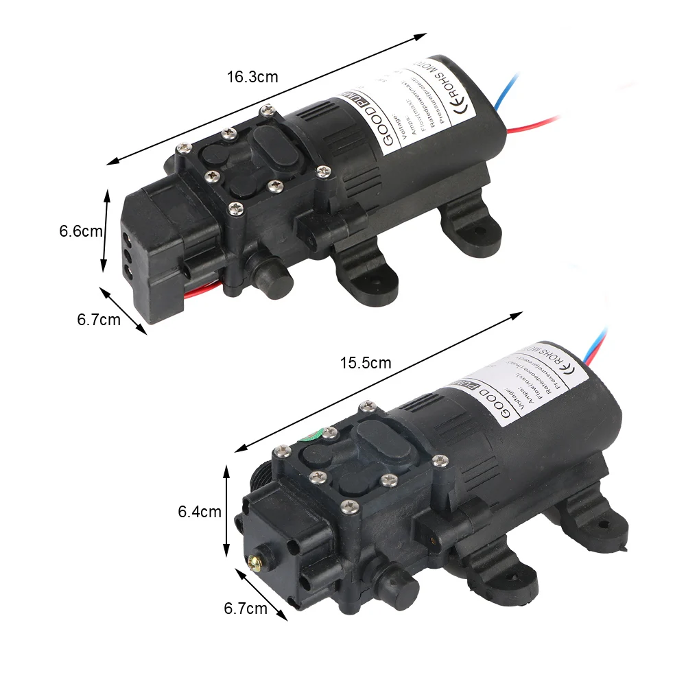 Bomba de agua eléctrica autocebante, pulverizador agrícola de diafragma de alta presión, 5,5 l/min, 12V, 220V, DP-537, 130PSI, color negro