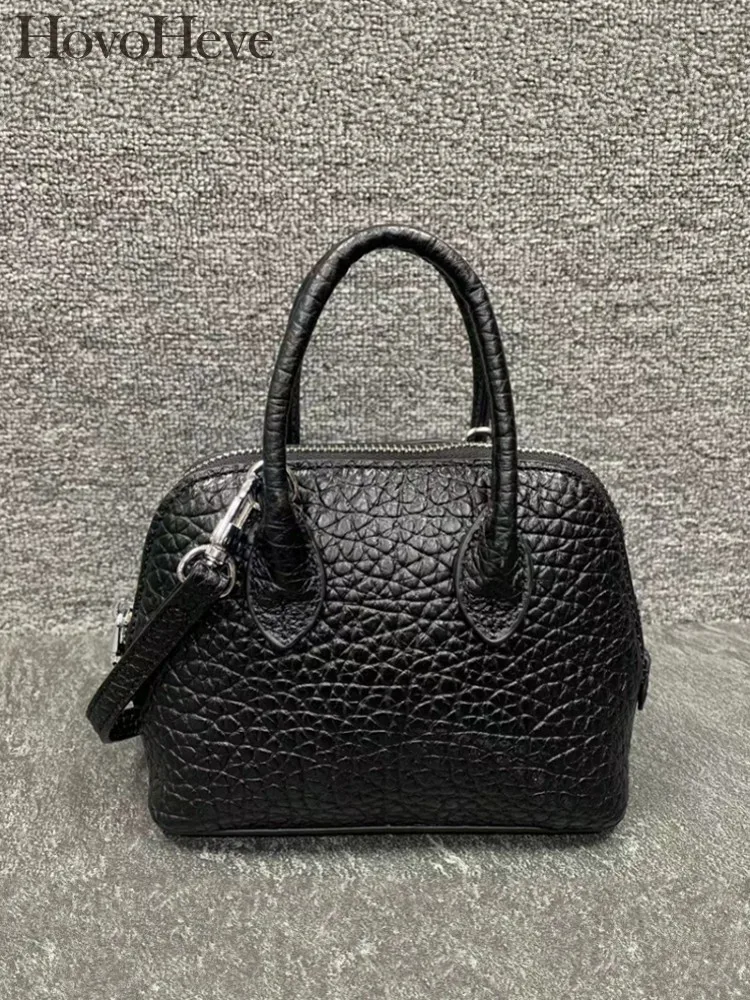 

Women Casual Zipper Black Crocodile Grain Office Genuine Leather Handbag Single Shoulder Crossbody Underarm Bags Fashion Lady