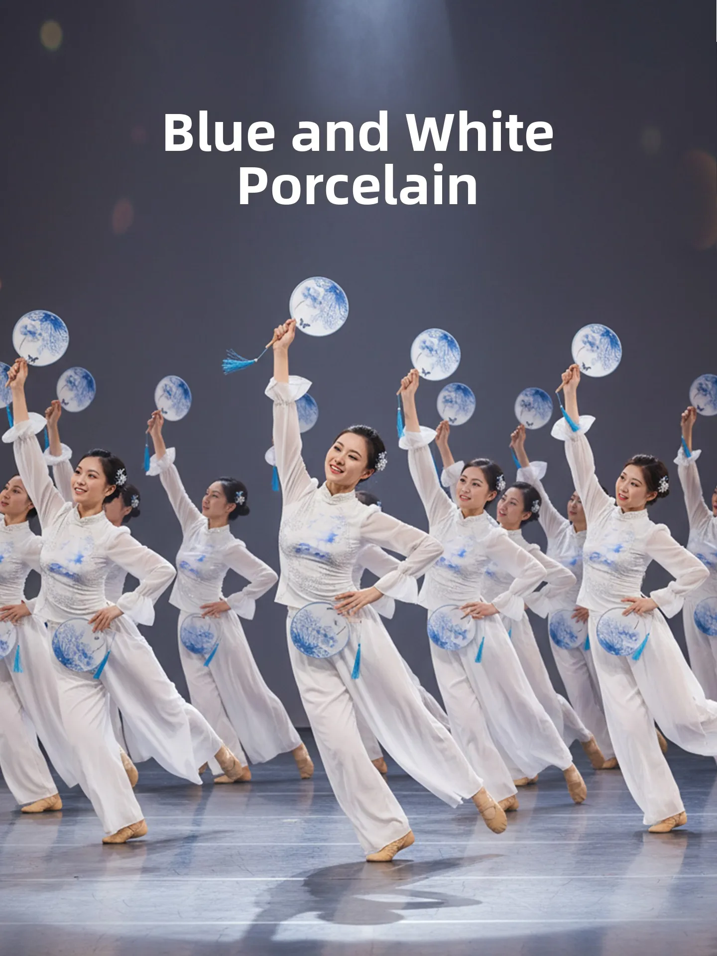 

Женский белый фарфорово-синий танцевальный костюм, детский сценический наряд Ципао, традиционный китайский сценический костюм для выступлений