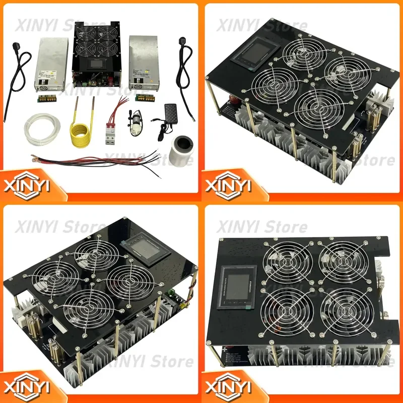 5000W Induction Heater 5KW Heating Machine with Electric Energy Meter 150ML Crucible DC 48V 3000W Power Supply