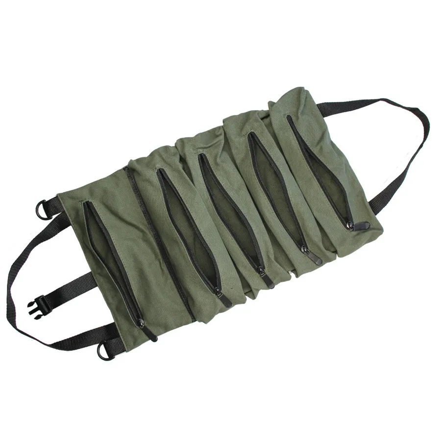 Car repair tool storage bag Portable Roll Up Bag Pouch Hanging Tool Carrier Tote Green