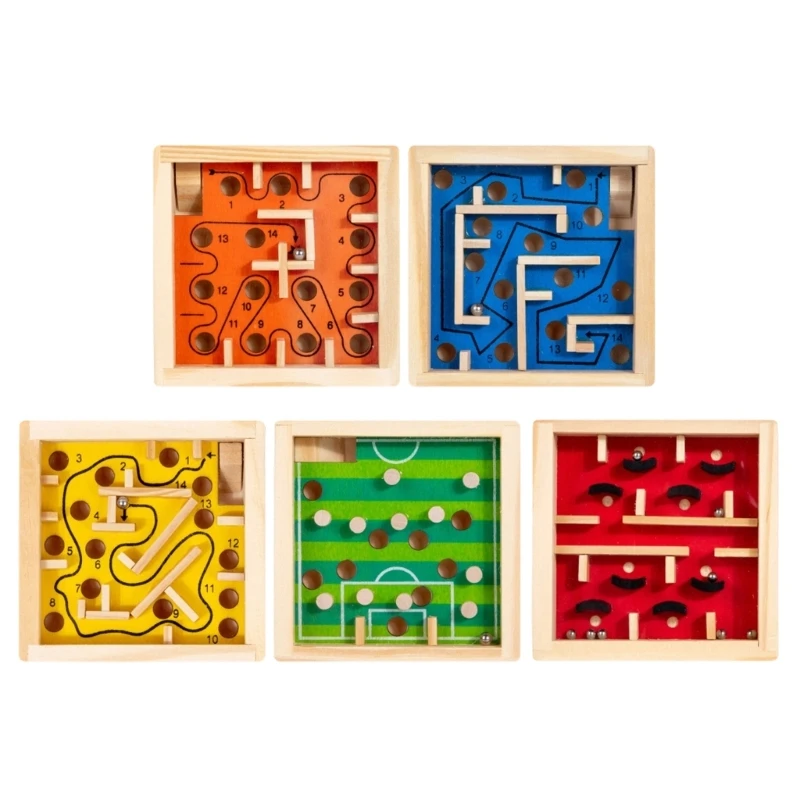 090B Wooden Balance Maze Game Walking Bead Puzzle Toy With Challenging Paths For Kids Learning Toy To Develop Space Thinking