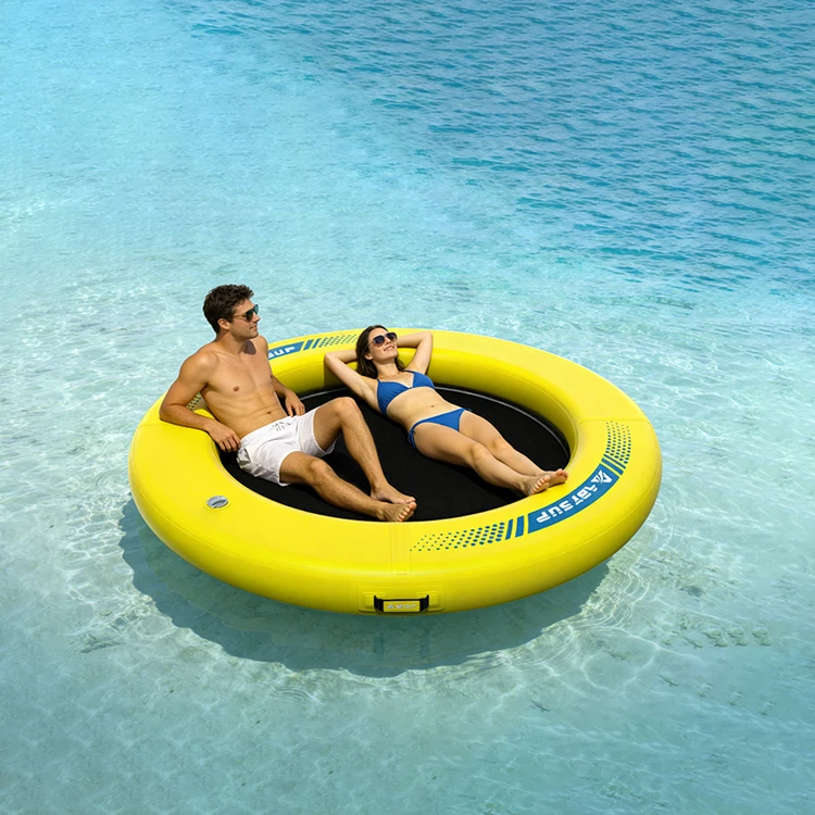 

Custom Logo 6ft Round Inflatable Water Hammock Heavy Duty PVC Floating Island Lake Float for Adults