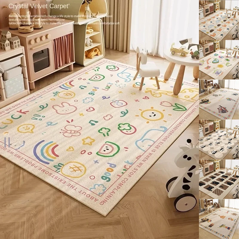 

1PC Children Room Large Area Carpet Living Room Study Toy Reading Area Baby Crawling Carpets Play Stain Resistant Anti Slip Rug