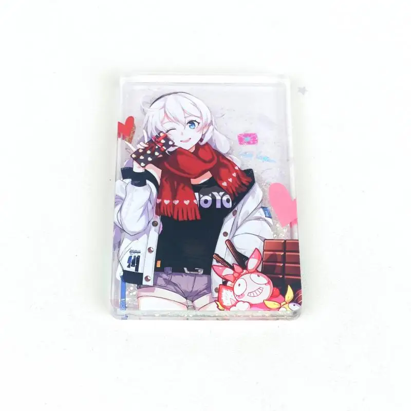 Goddess Story Collapse Kiana Elysia Anime Characters Acrylic Quicksand Card Rare Toys Collection Flash Card Christmas Gift