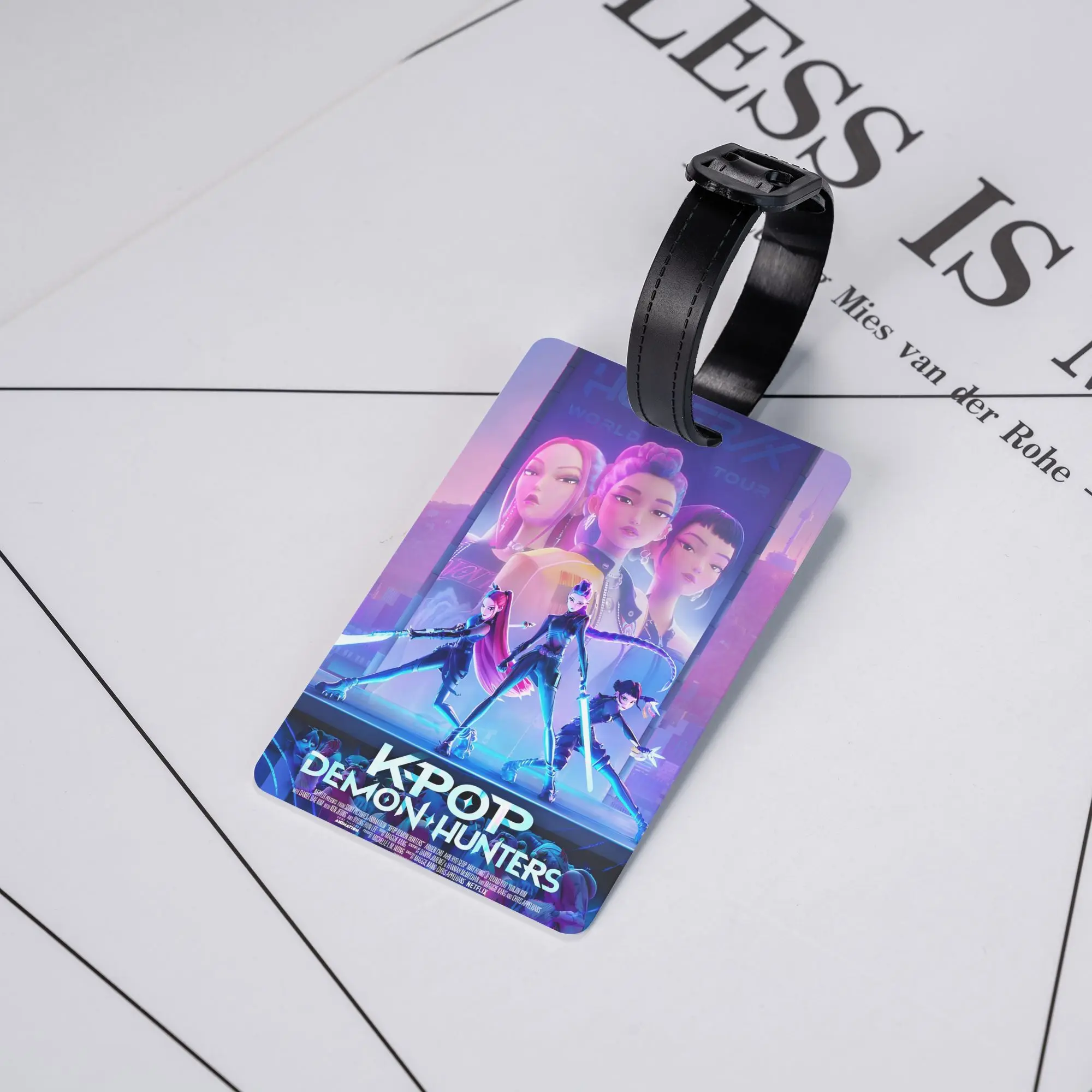 

Luggage Tags KPop Demon Hunters Anime Suitcase PVC Plastic Label Name ID Address Holder Baggage Tag for Women Baggage Name Tags