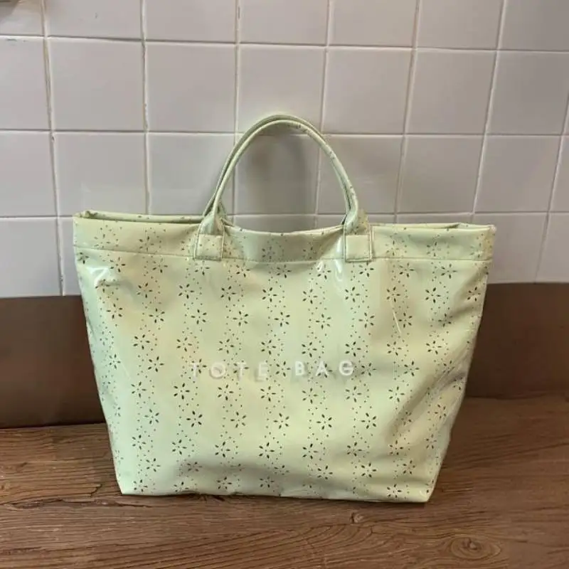 

Clear PVC Ditsy Floral Tote Bag,Large Capacity Hobo Lightweight Waterproof Shoulder Bag,Women Casual Shopping Top Handle Handbag