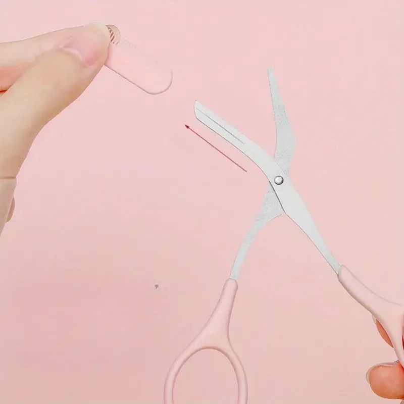 مجموعة أدوات تشذيب الحواجب، ماكينة حلاقة منحنية للحواجب، مقص حواجب مع مشط، أدوات تجميل مريحة وسهلة للمبتدئين