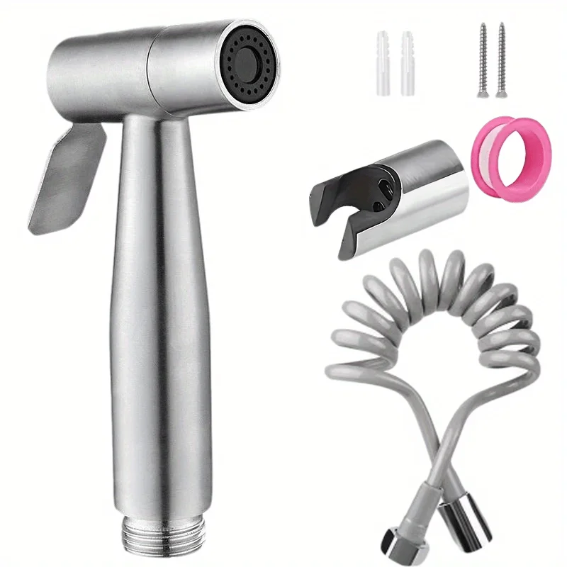 Edelstahl Tragbares Outdoor-Reinigungsgerät für Badezimmer, WC-Sitz-Sprühpistole Set