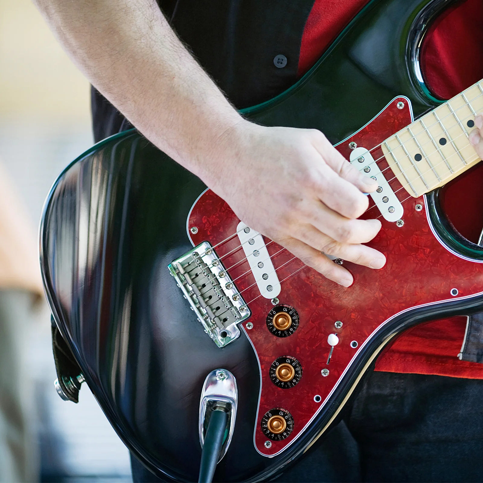 

4Pcs Electric Guitar Control Knobs Clear Scales Snug Fit Firm Installation Aesthetic Upgrade Accessories Speeds Knobs Guitar