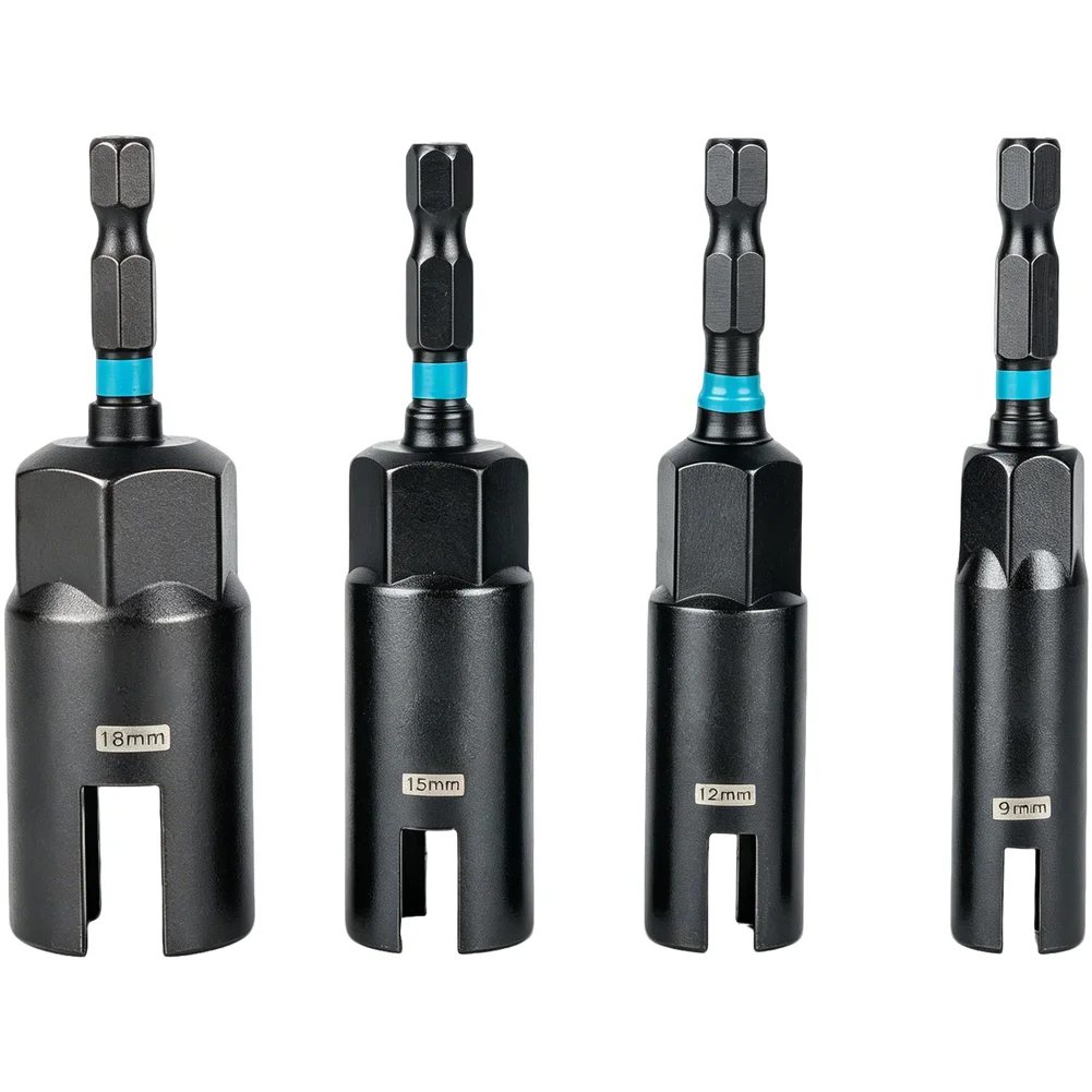 8PCS U-shaped Driver Set for 9mm 12mm 15mm 18mm 1/4 Inch Hex Shank Nut Driver Bits Compatible with Power Tools