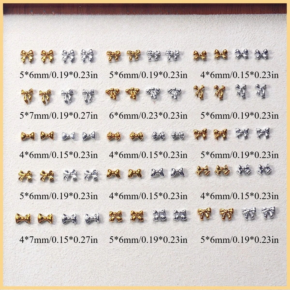 50/100 Uds., Mini lazo, pajarita, accesorios para uñas, diamante de resina, aleación de imitación metálica, accesorios para uñas de cinta