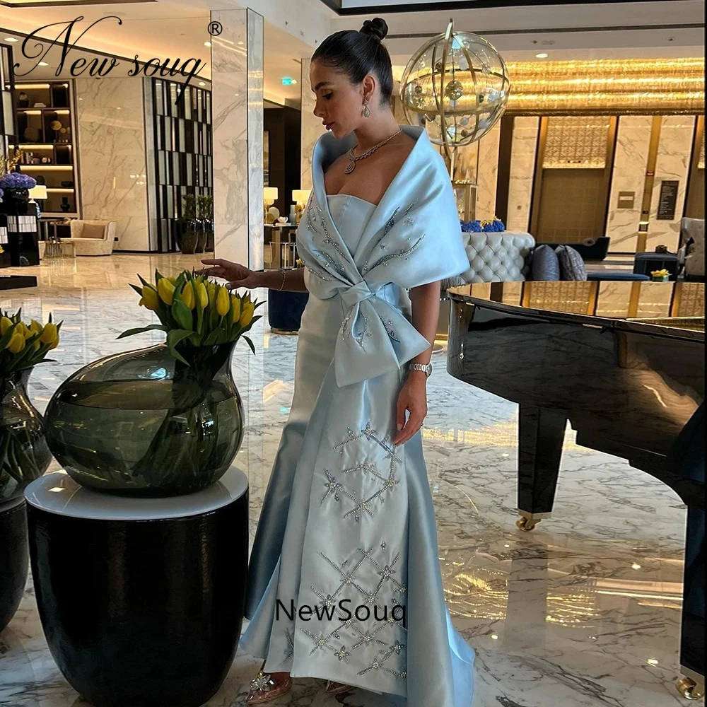 Luxe Dubai Celebrity Dress Custom Mermaid Arabisch Avondjurken Met Cape Shawl Kralen Elegante Vrouwen Bruiloft Gast Partij Jassen