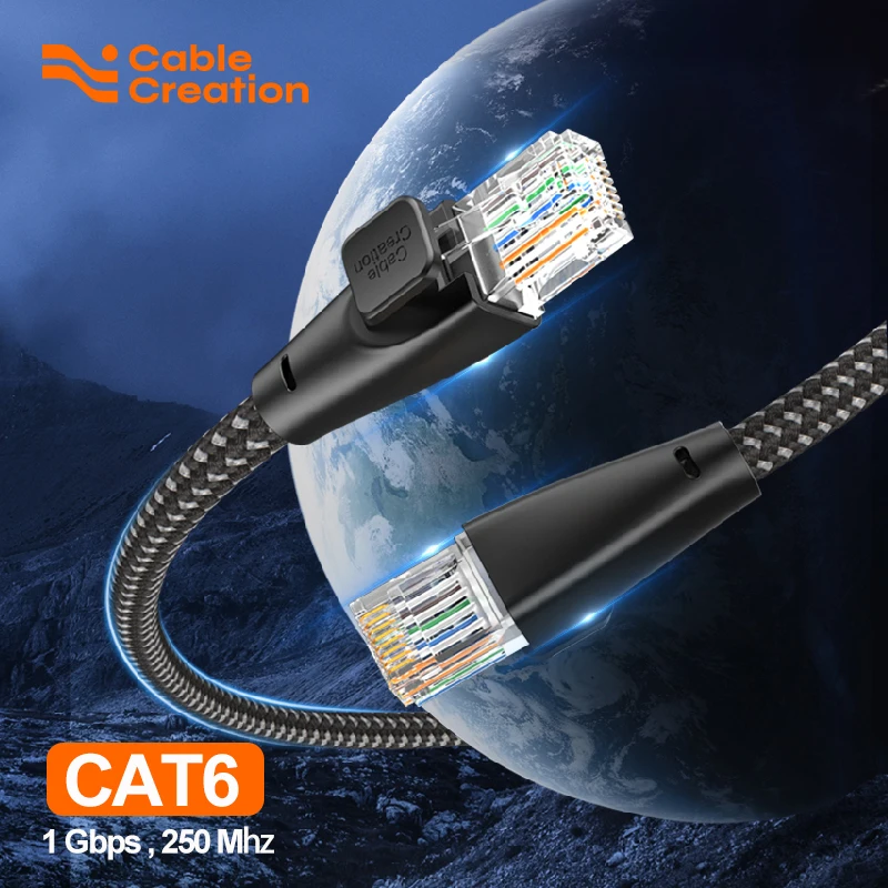 

CableCreation Cat 6 Ethernet Cable Braided Cat6 Gigabit High Speed 1000Mbps Internet Cable RJ45 Network LAN Cord 26AWG