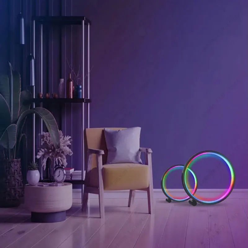 LED RGB مصباح حلقي عكس الضوء التحكم عن بعد USB تيار مستمر بالطاقة الموسيقى مزامنة الإنارات التصوير ضوء لغرفة النوم غرفة المعيشة الطرف