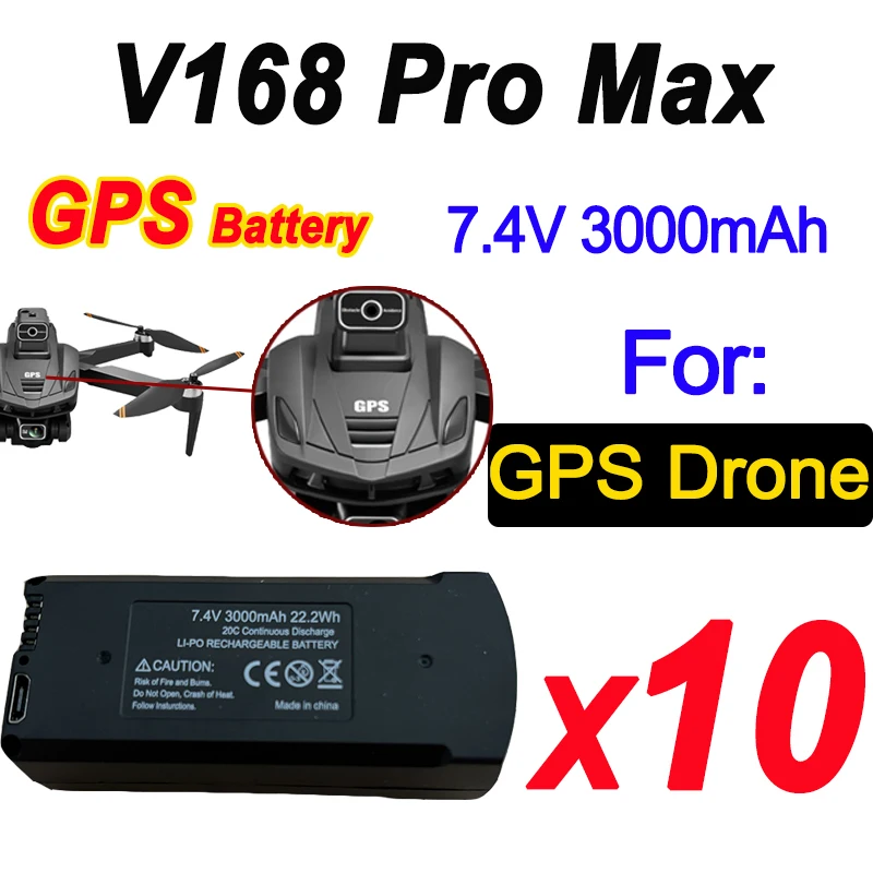 Originele V168 GPS Batterij 7.4V 3000mAh Voor V168Pro Max Drone 3.7V 2000mAh Batterij Voor V168Pro RC quadcopter Accessoires Deel