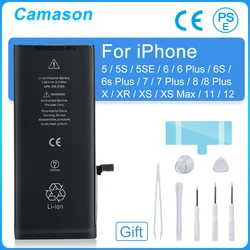 Camason литиевая батарея для iPhone 5 SE 6 6s 5s 7 8 Plus X XR XS Max 11 12 Pro Высокая емкость сменные батареи для iphone6