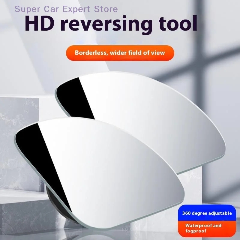 

2Pcs Car Mirror Wide Angle Car Blind Spot Mirrors 360° Adjustable Auxiliary Rearview Mirrors Frameless Small Mirror