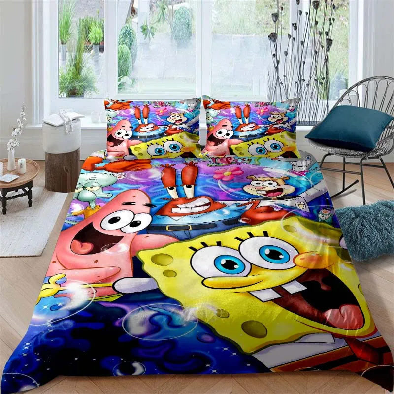 This new SpongeBob SquarePants-themed bedding set features soft duvet and pillowcases, suitable for teenagers and children. view 3