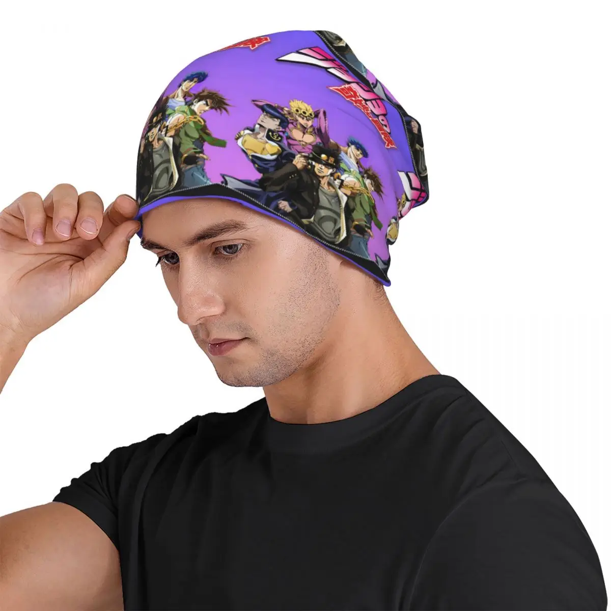Jojo Bizarre Adventure Anime Cartoon Unisex Adult Beanies Caps Knitted Bonnet Hat Warm Fashion Autumn Winter Skullies Hats