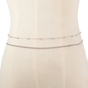 Chuỗi bụng hai lớp cho phụ nữ, vòng eo bãi biển kim loại bikini và dòng điện cơ thể, phụ kiện trang sức đa năng 10 Cơ quan bán hàng chính hiện tại - 7