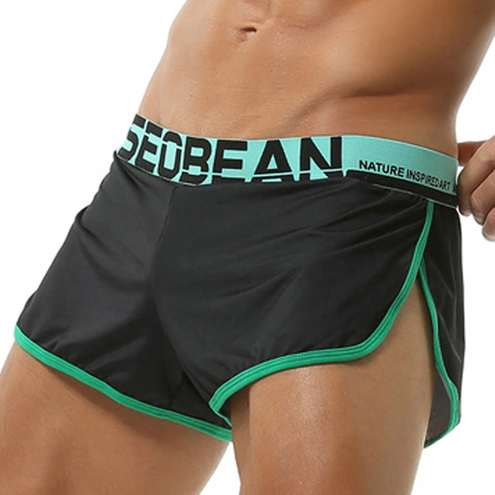 

Мужские плавки с низкой талией и буквенным принтом, эластичный пояс, свободные боксеры, шорты, нижнее белье, спортивная одежда для бега в тренажерном зале