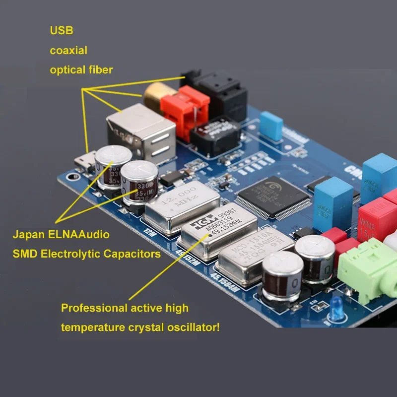 DLHiFi Audio CM6631A Digital interface 32/24Bit 192K USB to I2S IIS SPDIF Optical Coaxial Output Decoder ES9023 HIFI DAC - Image 2