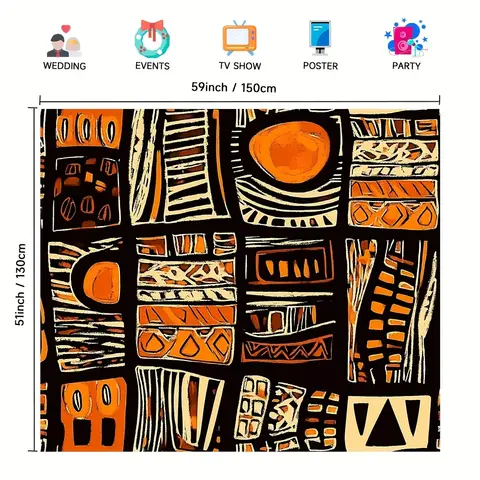1pc, African tribal art polyester wall tapestry, 100% polyester, multi-purpose decoration for living room, bedroom, office