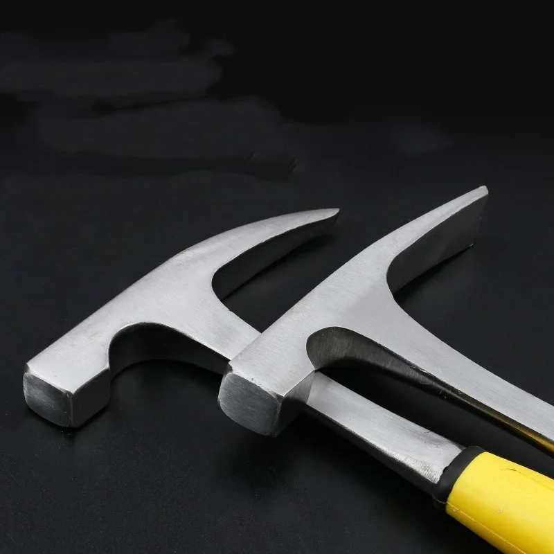 JUSTINLAU Multifunctional Integrated Hammer Professional Geological Exploration Tool Pointed Flat Head Mud Hammer Mining Hammer