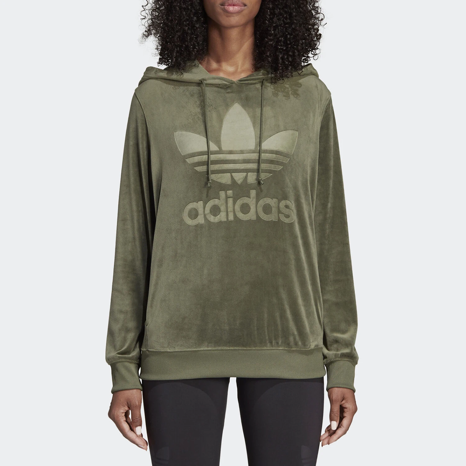 Adidas genuine clover women's fashionable retro casual hooded sweatshirt DH4719