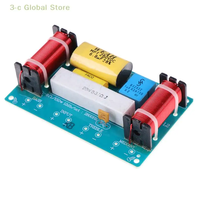 Speaker 120W 3 Unit Pembagi Frekuensi Audio Hi-Fi Filter Crossover 3 Arah 4-8Ω