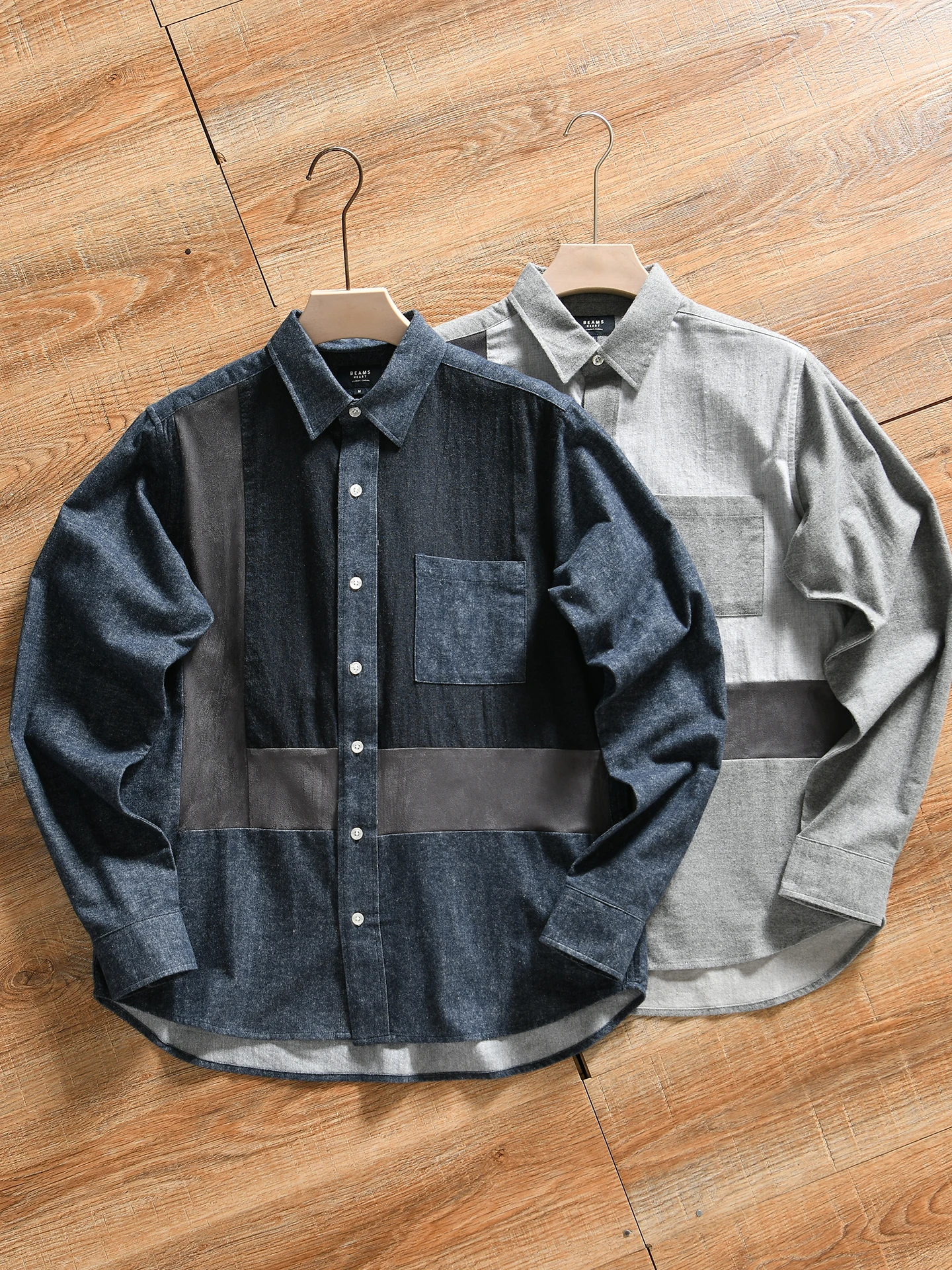 Men's Casual Long Sleeve Cotton Shirt Breathable Comfortable Autumn Winter Fashion Flocking Velvet Color Block Standard Fit