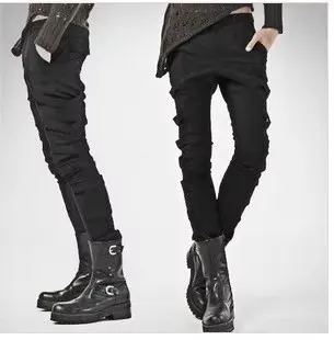 2025 Men Women's Clothing Catwalk Personality Casual Pants Fashion Slim Long Trousers Gothic Plus Size Costumes 27-46