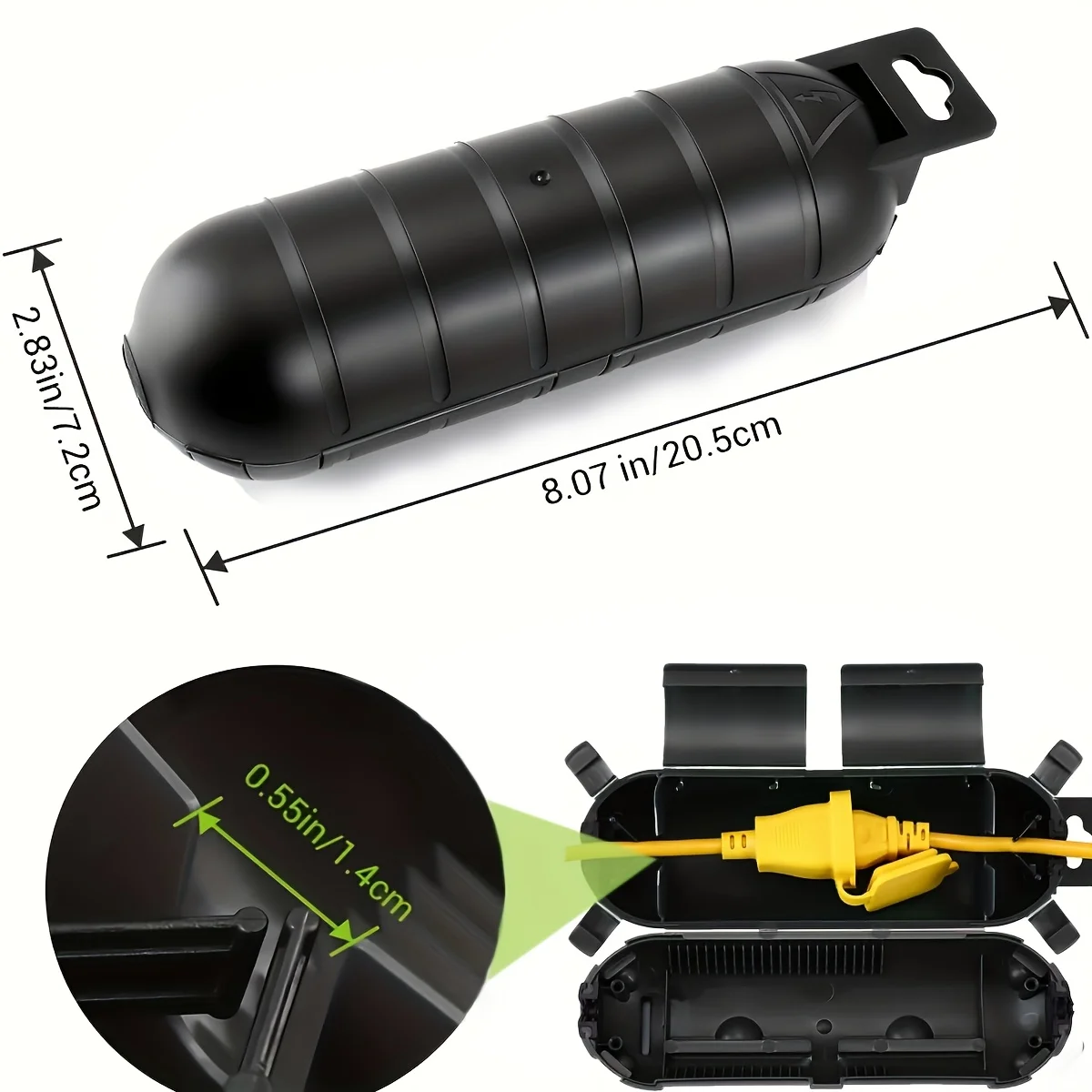 2pcs Extension Cord Plug Connection Protective Safety Cover, Water-Resistant Indoor Outdoor,String Holiday Christmas Lights