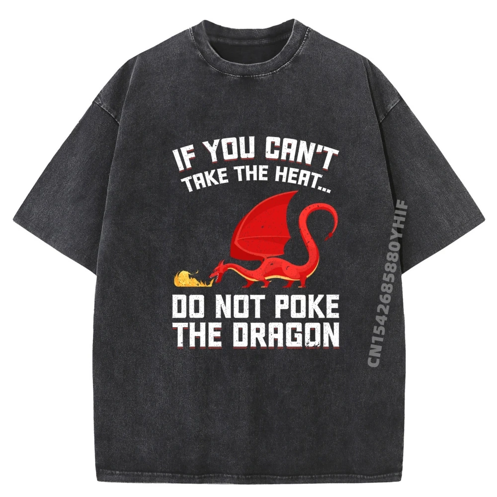 

Cool Dragon Flame Spewing Flying Mythical Creature Blue And White Graphic T Shirts Washed Shirt Homme Tee Shirt