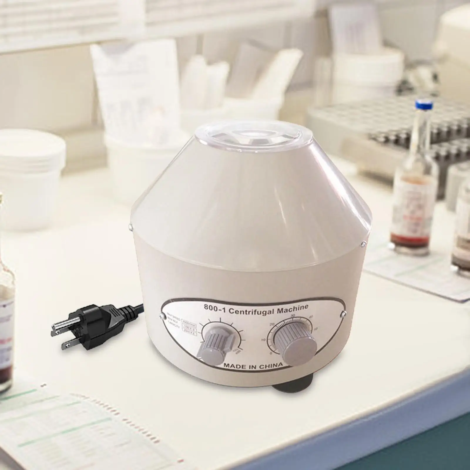 800-1 Electric Desktop Centrifuge 20MLX6 US 110V Plug Multipurpose Time and Speed Control 4000RPM 50W
