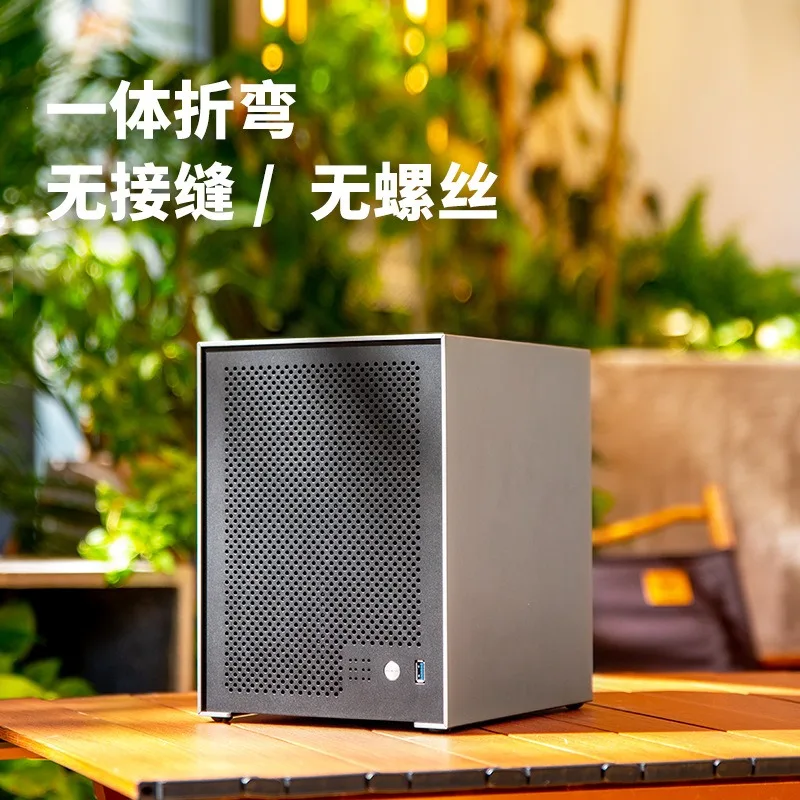6-Disk NAS chassis aluminum shell itx main board small 1u power supply feiniu black Qunhui storage server
