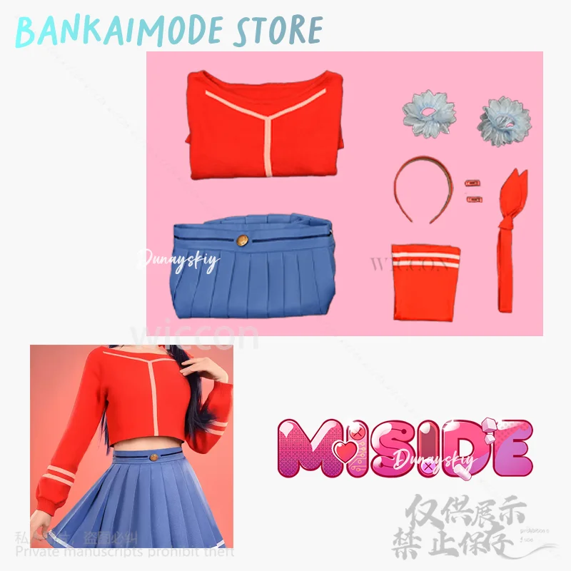 Mita Мита Cosplay Anime Horror Game MiSide High Quality Costume Wig Prop Dress For Girls Woman Halloween Christmas Customized
