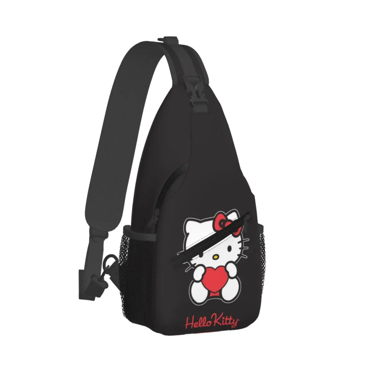 Custom Anime Hellokitty Sling Crossbody Backpack for Men Women Waterproof For Cycling Daypack Print Shoulder Backpack