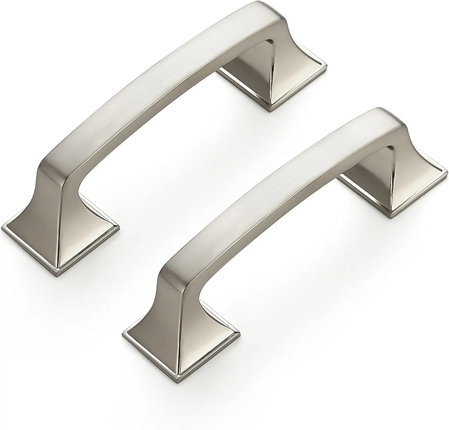 

Набор из 30 штук: Прочные квадратные ручки-арки 3 дюйма для кухонных шкафов, матовый никель, серебристые ручки для комодов, фурнитура для кухонных шкафов