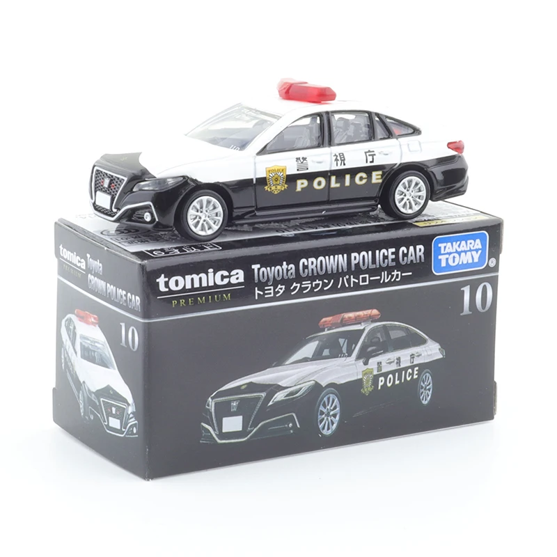 TAKARA TOMY TOMICA Premium 10 Toyota Crown Police Car Diecast Automotive Model Ornaments Cas Toys Gift Decorations