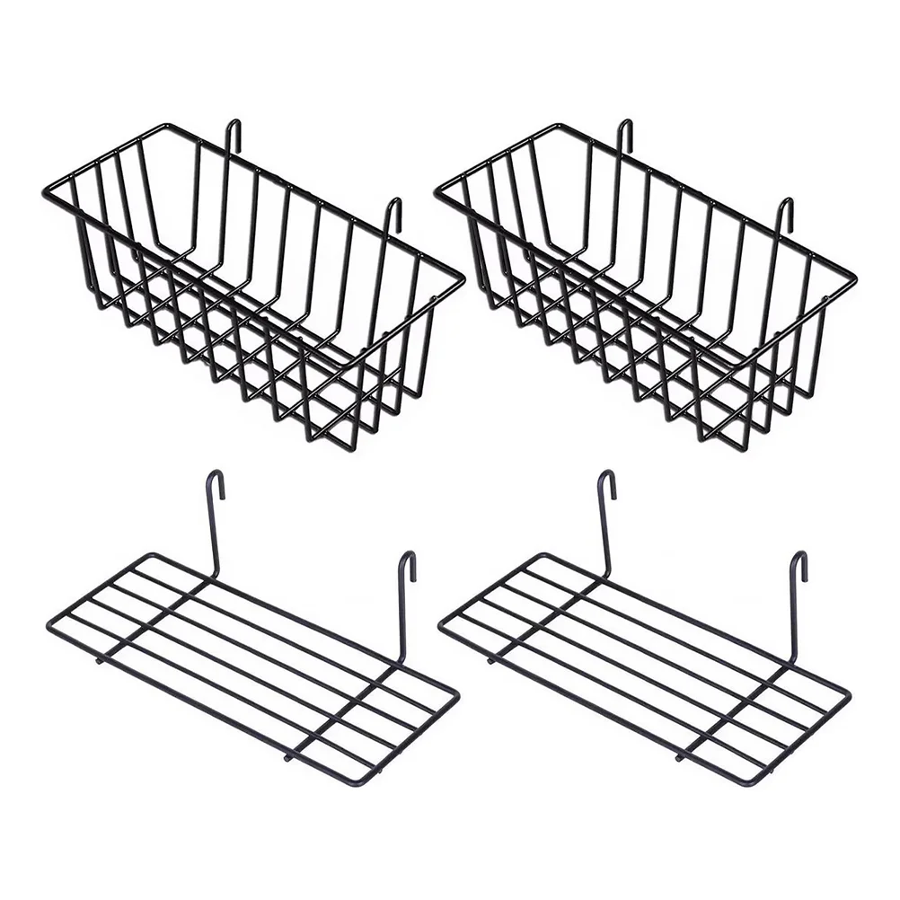 2 Sets Shelf Pegboard Baskets Shelves for Storage Wall Mounted Hanging Fruit Rack Racks