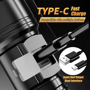 LED LED Ultra Bright 2000LM-C-Typ-C-Typ Langstrecke Zoom Taktische Torch Outdoor Notfallfischereifischerfischerei 10 Hauptverkauf persönlicher Verteidigungsstift - №6