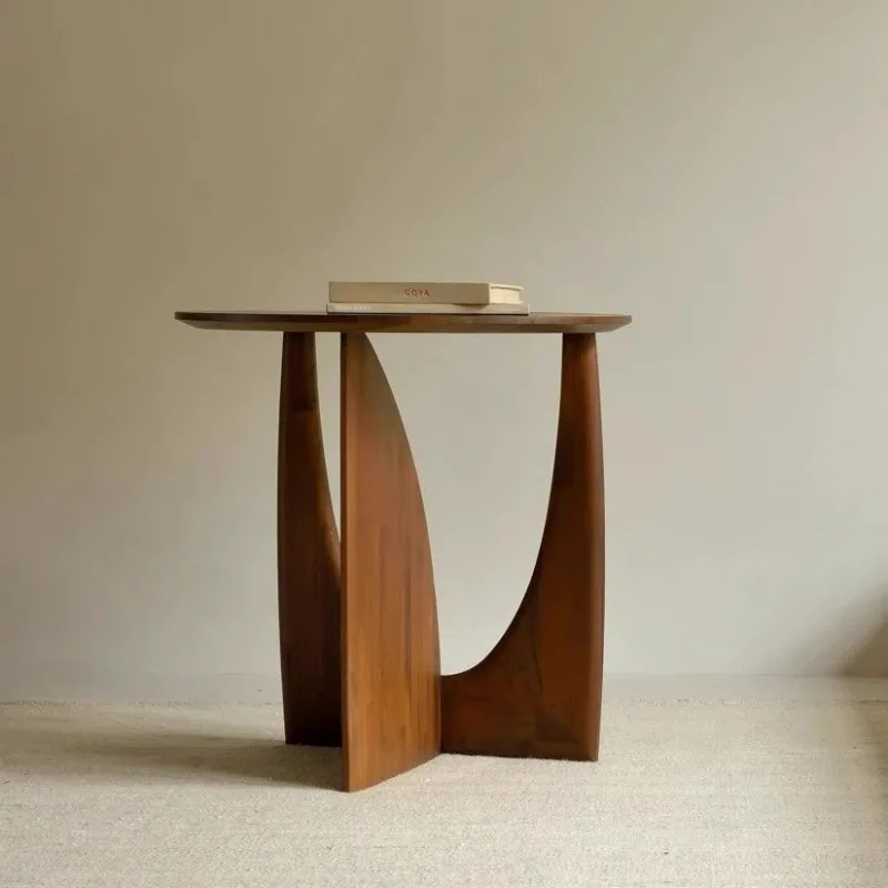 

Винтажный журнальный столик Wabi Sandy Wind из массива дерева в старинном стиле для гостиной, спальни, балкона, прикроватный или угловой столик