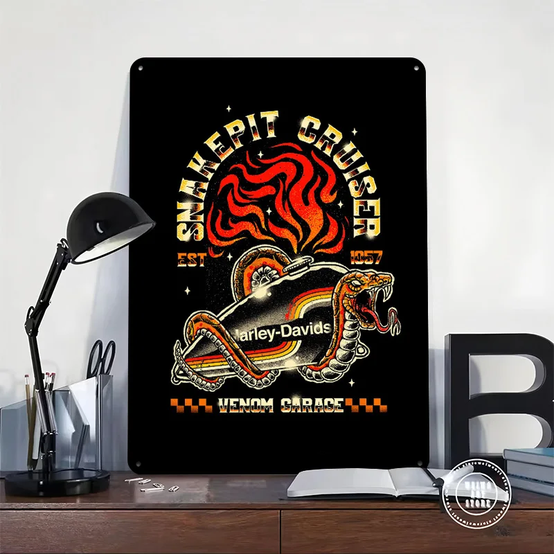 Snakepit Cruiser Poster Retro 3D Printed Metal Signs Customized Wall Hanging Gift for Home Decoration Garage Accessories House