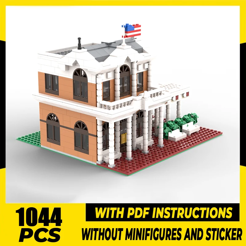 City Street View Moc Building Bricks American Street Architecture Model Building Technology Modular Blocks Construstion Toy Gift