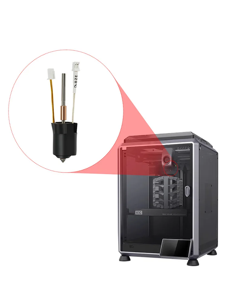 Hotend do Creality K1C K1 MAX Ceramiczny zestaw bloków grzewczych 0,4 mm Szybka wymiana zintegrowanej dyszy Drukowanie o wysokim przepływie Części do drukarek 3D — zdjęcie produktu 7