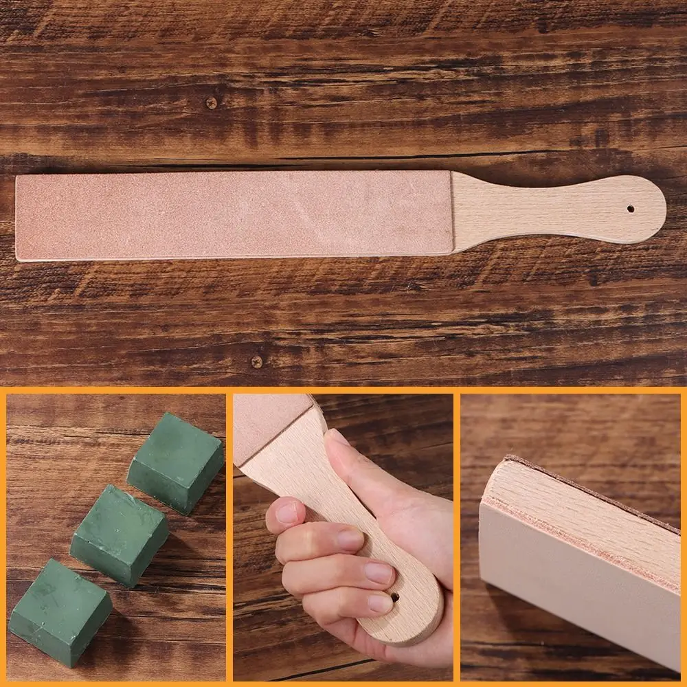 Sharpening Knives Straight Razor Double-sided Leather With Polishing Compound 14